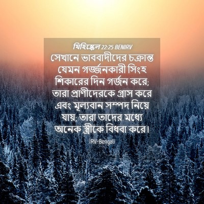Picture 04 - যিহিষ্কেল 22:25 BENIRV - সেখানে ভাববাদীদের - Bible Verse Picture