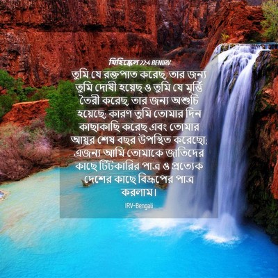 Picture 04 - যিহিষ্কেল 22:4 BENIRV - তুমি যে রক্তপাত - Bible Verse Picture