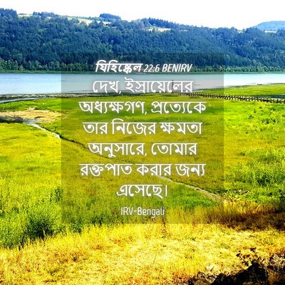 Picture 04 - যিহিষ্কেল 22:6 BENIRV - দেখ, ইস্রায়েলের - Bible Verse Picture