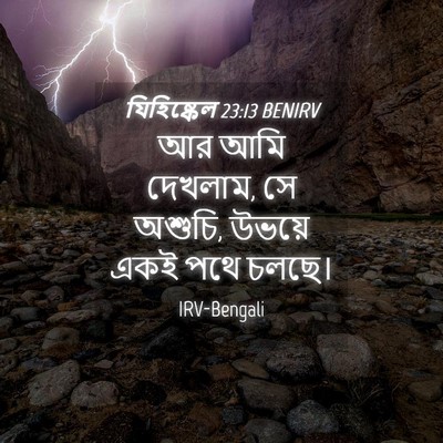 Picture 04 - যিহিষ্কেল 23:13 BENIRV - আর আমি দেখলাম, সে - Bible Verse Picture