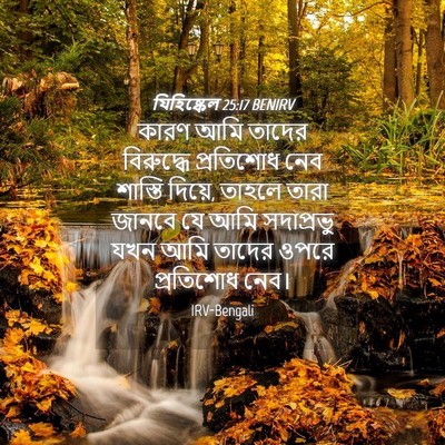 Picture 04 - যিহিষ্কেল 25:17 BENIRV - কারণ আমি তাদের - Bible Verse Picture