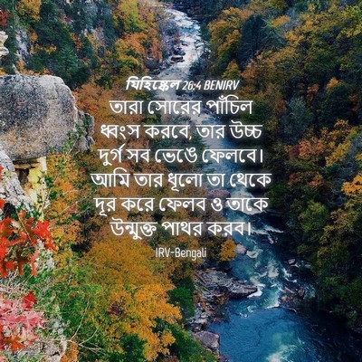 Picture 04 - যিহিষ্কেল 26:4 BENIRV - তারা সোরের পাঁচিল - Bible Verse Picture