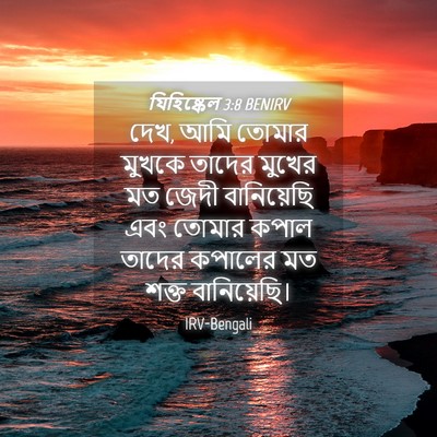 Picture 04 - যিহিষ্কেল 3:8 BENIRV - দেখ, আমি তোমার - Bible Verse Picture