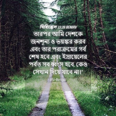 Picture 04 - যিহিষ্কেল 33:28 BENIRV - তারপর আমি দেশকে - Bible Verse Picture