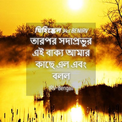 Picture 04 - যিহিষ্কেল 34:1 BENIRV - তারপর সদাপ্রভুর - Bible Verse Picture