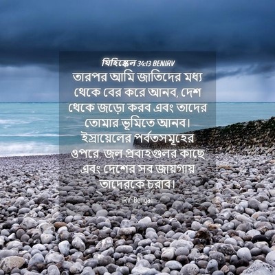 Picture 04 - যিহিষ্কেল 34:13 BENIRV - তারপর আমি জাতিদের - Bible Verse Picture