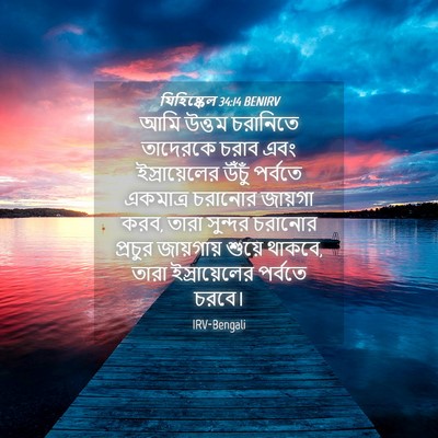 Picture 04 - যিহিষ্কেল 34:14 BENIRV - আমি উত্তম চরানিতে - Bible Verse Picture