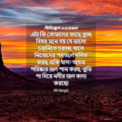 Picture 04 - যিহিষ্কেল 34:18 BENIRV - এটা কি তোমাদের - Bible Verse Picture
