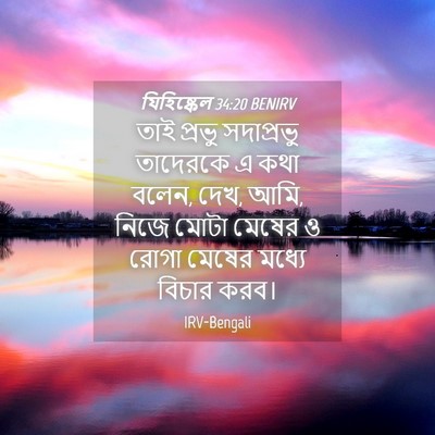 Picture 04 - যিহিষ্কেল 34:20 BENIRV - তাই প্রভু - Bible Verse Picture