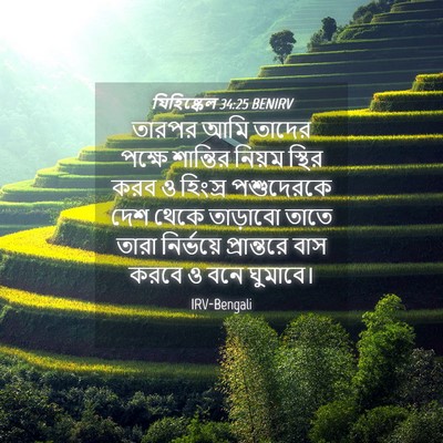 Picture 04 - যিহিষ্কেল 34:25 BENIRV - তারপর আমি তাদের - Bible Verse Picture