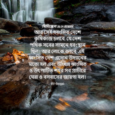 Picture 04 - যিহিষ্কেল 36:34 BENIRV - আর সেই ধবংসিত দেশে - Bible Verse Picture