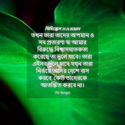 Picture 04 - যিহিষ্কেল 39:26 BENIRV - তখন তারা তাদের - Bible Verse Picture