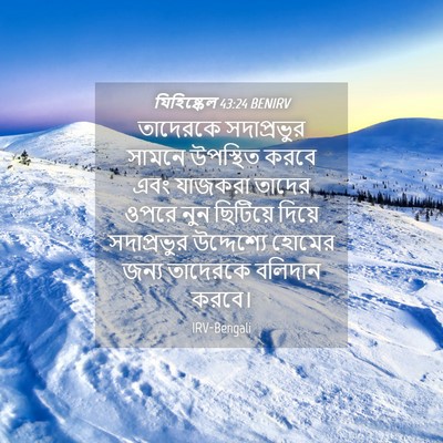 Picture 04 - যিহিষ্কেল 43:24 BENIRV - তাদেরকে সদাপ্রভুর - Bible Verse Picture