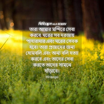 Picture 04 - যিহিষ্কেল 44:11 BENIRV - তারা আমার মন্দিরে - Bible Verse Picture