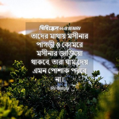 Picture 04 - যিহিষ্কেল 44:18 BENIRV - তাদের মাথায় - Bible Verse Picture