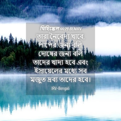 Picture 04 - যিহিষ্কেল 44:29 BENIRV - তারা নৈবেদ্য খাবে, - Bible Verse Picture