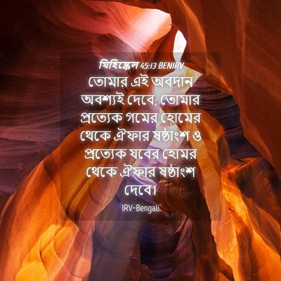 Picture 04 - যিহিষ্কেল 45:13 BENIRV - তোমার এই অবদান - Bible Verse Picture