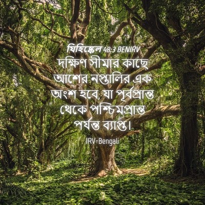 Picture 04 - যিহিষ্কেল 48:3 BENIRV - দক্ষিণ সীমার কাছে - Bible Verse Picture