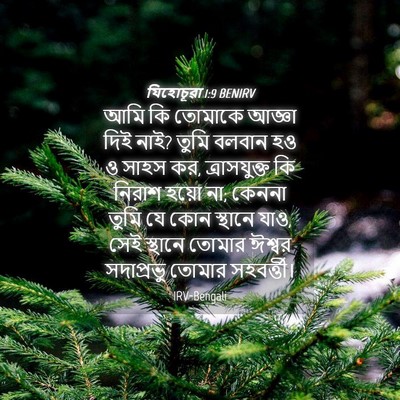 Picture 04 - যিহোচূৱা 1:9 BENIRV - আমি কি তোমাকে - Bible Verse Picture