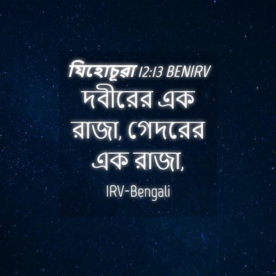 Picture 04 - যিহোচূৱা 12:13 BENIRV - দবীরের এক রাজা, - Bible Verse Picture