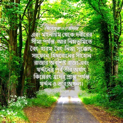 Picture 04 - যিহোচূৱা 13:27 BENIRV - এবং মহনয়িম থেকে - Bible Verse Picture