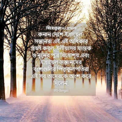 Picture 04 - যিহোচূৱা 14:1 BENIRV - কনান দেশে - Bible Verse Picture