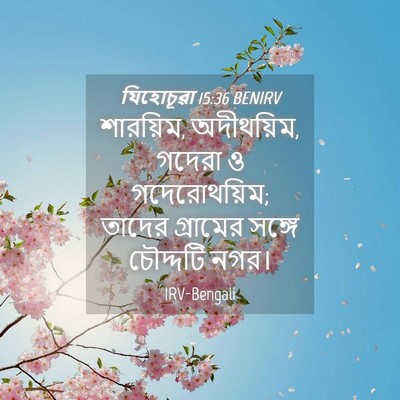 Picture 04 - যিহোচূৱা 15:36 BENIRV - শারয়িম, অদীথয়িম, - Bible Verse Picture