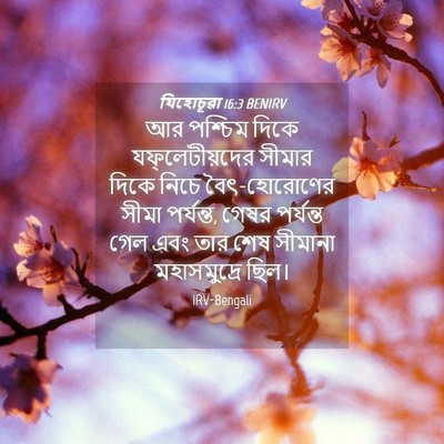 Picture 04 - যিহোচূৱা 16:3 BENIRV - আর পশ্চিম দিকে - Bible Verse Picture