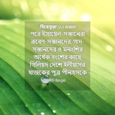 Picture 04 - যিহোচূৱা 22:13 BENIRV - পরে - Bible Verse Picture