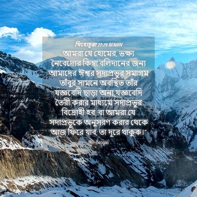 Picture 04 - যিহোচূৱা 22:29 BENIRV - আমরা যে হোমের, - Bible Verse Picture