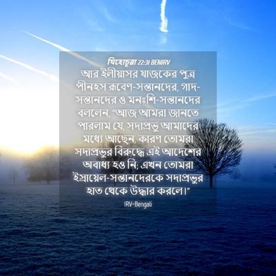 Picture 04 - যিহোচূৱা 22:31 BENIRV - আর ইলীয়াসর - Bible Verse Picture