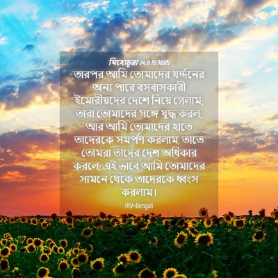 Picture 04 - যিহোচূৱা 24:8 BENIRV - তারপর আমি তোমাদের - Bible Verse Picture