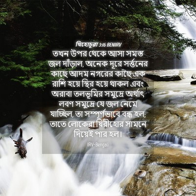 Picture 04 - যিহোচূৱা 3:16 BENIRV - তখন উপর থেকে আসা - Bible Verse Picture