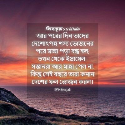 Picture 04 - যিহোচূৱা 5:12 BENIRV - আর পরের দিন তাদের - Bible Verse Picture