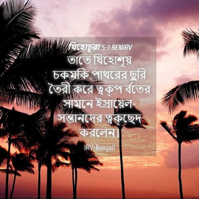 Picture 04 - যিহোচূৱা 5:3 BENIRV - তাতে যিহোশূয় - Bible Verse Picture