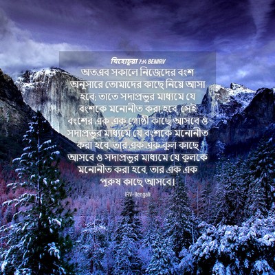 Picture 04 - যিহোচূৱা 7:14 BENIRV - অতএব সকালে - Bible Verse Picture