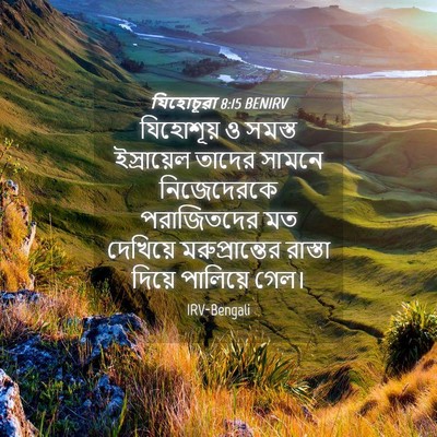 Picture 04 - যিহোচূৱা 8:15 BENIRV - যিহোশূয় ও সমস্ত - Bible Verse Picture