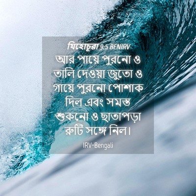Picture 04 - যিহোচূৱা 9:5 BENIRV - আর পায়ে পুরনো ও - Bible Verse Picture