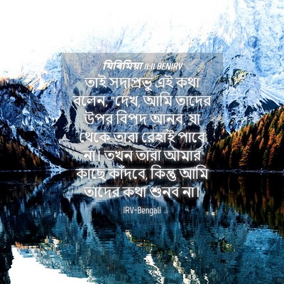 Picture 04 - যিৰিমিয়া 11:11 BENIRV - তাই সদাপ্রভু এই - Bible Verse Picture