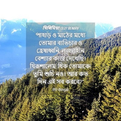 Picture 04 - যিৰিমিয়া 13:27 BENIRV - পাহাড় ও মাঠের - Bible Verse Picture