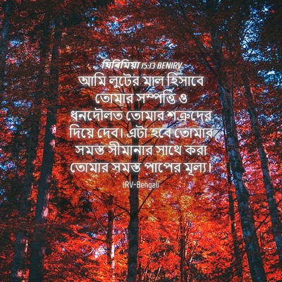 Picture 04 - যিৰিমিয়া 15:13 BENIRV - আমি লুটের মাল - Bible Verse Picture