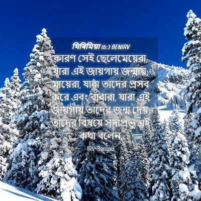 Picture 04 - যিৰিমিয়া 16:3 BENIRV - কারণ সেই - Bible Verse Picture