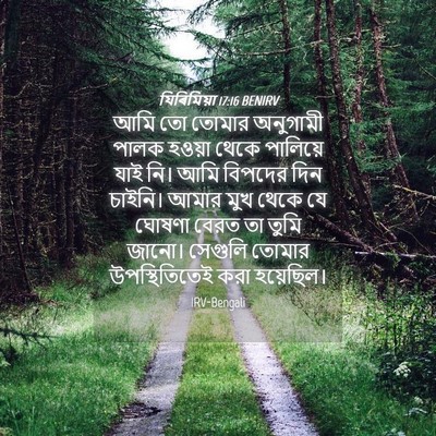 Picture 04 - যিৰিমিয়া 17:16 BENIRV - আমি তো তোমার - Bible Verse Picture
