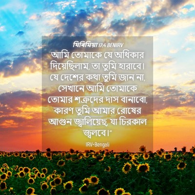 Picture 04 - যিৰিমিয়া 17:4 BENIRV - আমি তোমাকে যে - Bible Verse Picture