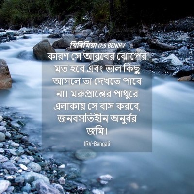 Picture 04 - যিৰিমিয়া 17:6 BENIRV - কারণ সে আরবের - Bible Verse Picture