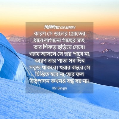 Picture 04 - যিৰিমিয়া 17:8 BENIRV - কারণ সে জলের - Bible Verse Picture