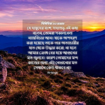 Picture 04 - যিৰিমিয়া 21:12 BENIRV - হে দায়ূদের বংশ, - Bible Verse Picture