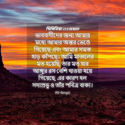 Picture 04 - যিৰিমিয়া 23:9 BENIRV - ভাববাদীদের জন্য - Bible Verse Picture