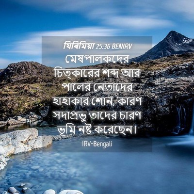 Picture 04 - যিৰিমিয়া 25:36 BENIRV - মেষপালকদের - Bible Verse Picture