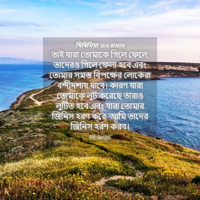 Picture 04 - যিৰিমিয়া 30:16 BENIRV - তাই যারা তোমাকে - Bible Verse Picture